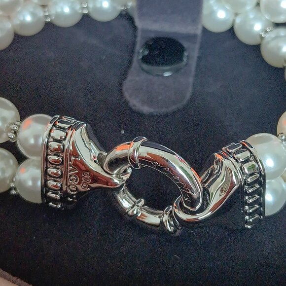 LAGOS Two Strand Pearl and Sterling Silver Beaded Bracelet - Picture 2 of 3